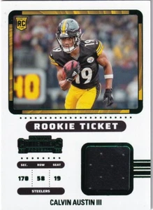 🏈 2022 CONTENDERS ROOKIE TICKET JERSEY - CALVIN AUSTIN III RC #RTS-CAU STEELERS - Imagen 1 de 1