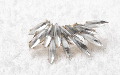 ASOS CRYSTAL Ohrring Ear Clip Kristalle Steine gold clear Festival Blogger - Bild 1 von 4