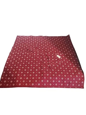 Vtg Longenberger Brick Cover Floral  Fabric Basket  Liner 20"x20" Maroon White  - Image 1 of 4