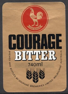 BEER LABEL: COURAGE BITTER 740 ML PERFECT CONDITION - Foto 1 di 1