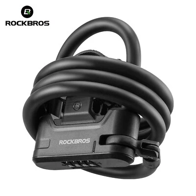 ROCKBROS Bicycle U-lock Portable 4-Digit Passwords Anti-theft Cable Cycling Lock - Image 1 of 4
