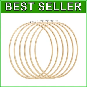 Smooth Finish 16-Inch Wood Embroidery Hoops - 6 Pieces for Creative Projects - Picture 1 of 9