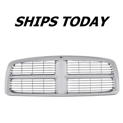 NUEVA parrilla delantera cromada y plateada para camioneta Dodge Ram 2002-2005 se envía hoy Foto 1 de 4