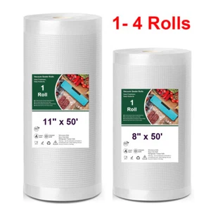 Rotolo Sacchetti Sottovuoto 8"x50' 11"x50' Goffrato Salva Alimenti Conservazione Senza BPA - Foto 1 di 10
