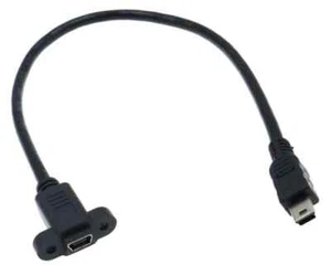 Mini USB B 5Pin Male to Female Socket Panel Mount Extension Cable 0.3m - Picture 1 of 10