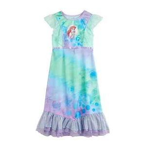 New Girls Disney's The Little Mermaid Ariel Fantasy Princess Nightgown 4 6 8 - Picture 1 of 3