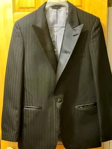 EUC CHRISTIAN DIOR schwarze gestreifte Herren-Smokingjacke, Größe: 37R - Bild 1 von 4