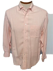 J. Peterman Pink Linen Button Front Shirt Size Medium Free Ship - Picture 1 of 10
