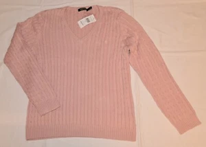 Ralph Lauren Baumwoll-Strickpulli NEU Gr.XL rosa Zopfmuster - Bild 1 von 2