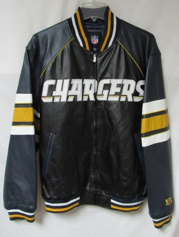 Los Angeles Chargers Men's Size X-Large Leather Jacket B1 792 Cover