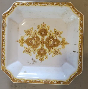 Square LJ Tempyo Pattern Genuine Ironstone Ware Antique Original 8x8x1.5 - Picture 1 of 6