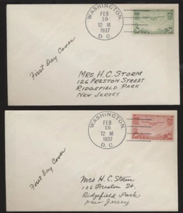 C20 y C21 1937 China Clipper Juego de 2 Fundas Primer Día Sin Cachet LOTE 2069 - Imagen 1 de 2