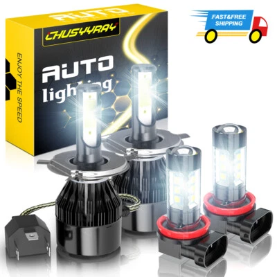 for Toyota Hiace 2006-2015 4x 6000K LED Headlight Hi/Lo Beam+Fog Light Bulbs Kit - Image 1 of 4