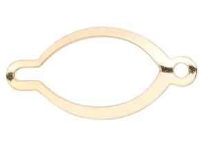 Button Loop, 10 Gold Plated Brass 16.5x9.5mm Oval Button Loops for Tie Tacs * - Picture 1 of 2