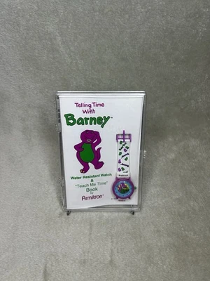 Reloj vintage Telling Time with Barney Watch & Teach Me Book de Armitron 1993 Foto 1 de 4