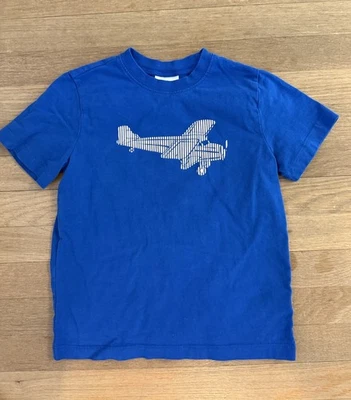Hanna Andersson Boys Size 120 6-7 Blue Short Sleeve Shirt Plane Planes EUC - Image 1 of 4