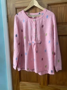 White Stuff soft pink + applique pop over top size 16 NWOTS - Picture 1 of 4