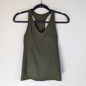 Fabletics Olive Green V-Neck On-the-Go Built-In Tank Size XS - Picture 1 of 11