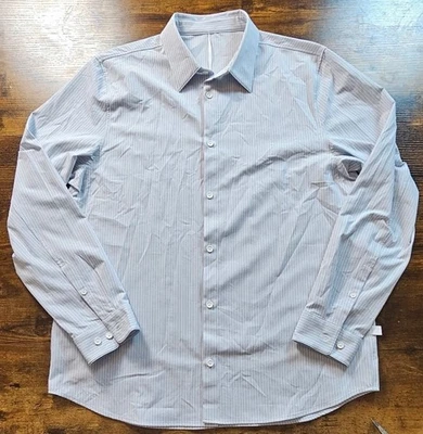 Camisa Lululemon New Venture Ajuste Clásico Manga Larga Azul Talla Grande  Foto 1 de 4