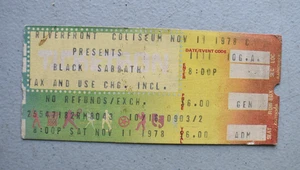 BLACK SABBATH Concert TICKET STUB ~ November 11 1978 Riverfront Cincinnati OH - Picture 1 of 2