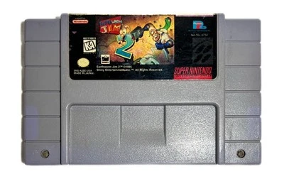 PROBADO 1995 Earthworm Jim 2 Super Nintendo SNES Cartucho SOLO Videojuego Foto 1 de 4