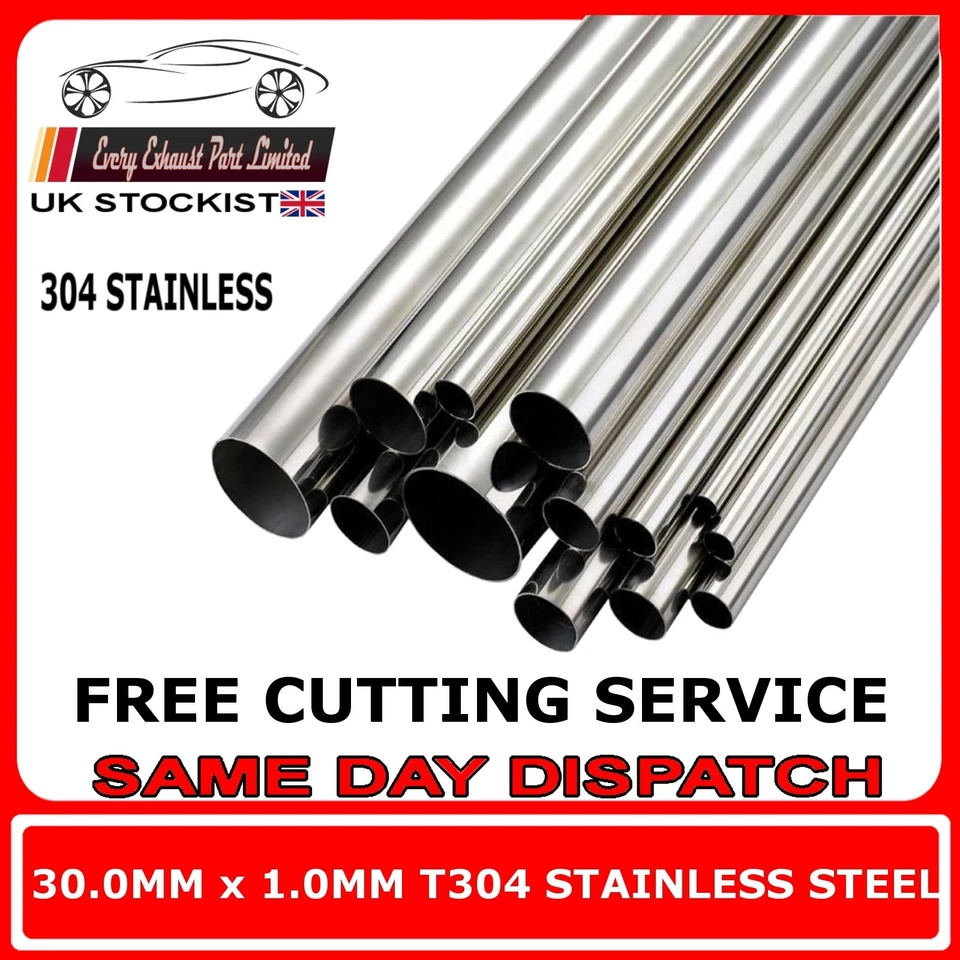 SMOOTHFLOW 30mm x 1.0mm Wall T304 Stainless Steel Tube Multiple Lengths