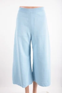 Stella McCartney Womens Knit Wide-Leg Pants Trousers Crop Sz 38 2-4 Blue NWT - Picture 1 of 8