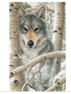 Dimensions Wintry Wolf Stamped Cross Stitch Kit 2006 Old New Stock - Picture 1 of 3
