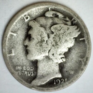 1921 Quecksilber Dime 10c US-Typ Münze Philadelphia postfrisch Ihre Qualität im Umlauf - Bild 1 von 2