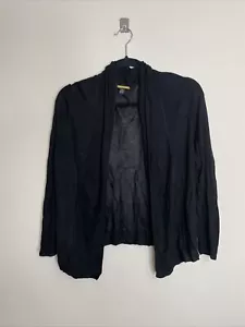 Cárdigan Dana Buchman Negro Semi Transparente Ligero Suéter Talla M - Imagen 1 de 11
