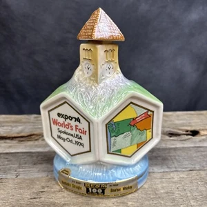 Jim Beam “EXPO ‘74 WORLDS FAIR” 1974 Bourbon Whiskey Decanter W/ Tax Stamps - Picture 1 of 6