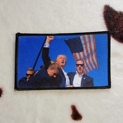 Trump Hat Patch Sublimation DYI Fabric Patch Glue Iron On Sew - Image 1 of 4