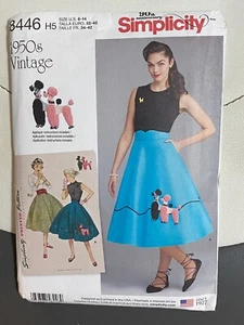 Simplicity 8446 Retro Poodle Skirt Cummerbund 1950s Misses 6 - 14 UNCUT NEW - Picture 1 of 2