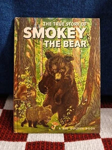 Vintage 1955 The True Story of Smokey The Bear Big Golden Book Hardcover - Picture 1 of 13