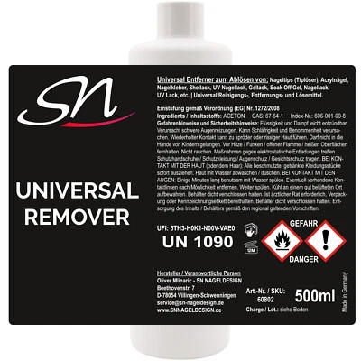 SN Remover Tiplöser 500ml Entferner Gellack UV Nagellack Soak off Gel Shellac - Bild 1 von 2
