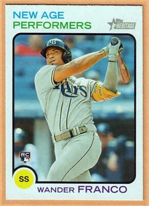 Topps Heritage Wander Franco New Age Performers 2022 novato RC Rays - Imagen 1 de 2