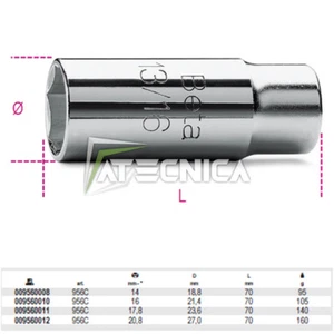Chiave a bussola F 1/2" per candele di accensione Beta 956C da 14 a 20,8 mm - Imagen 1 de 1