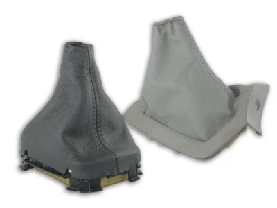 VOLVO S80 1998-2006 FUNDA PALANCA DE CAMBIOS y FRENO CUERO GRIS - Imagen 1 de 3