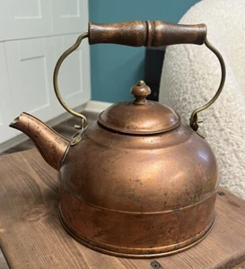 Vintage Paul Revere 1801 Copper Teapot Kettle with lid USA - Picture 1 of 15