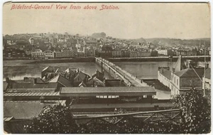 BIDEFORD , GENERAL VIEW FROM ABOVE RAILWAY STATION - Devon Postcard - Picture 1 of 2