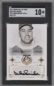 2014 Panini Hall of Fame DUKE SNIDER Dodgers GOLD HOF AUTO 5/5 Gem Mint SGC 10 - Picture 1 of 2