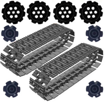 54 LEGO Gray Large Tread Links + Sprockets (technic,mindstorms,robot,tracks,car) - Image 1 of 4