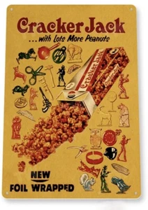 CRACKER JACK TIN SIGN AMERICA'S FAMOUS FOOD CONFECTION - TOY SURPRISE 11x8 inch - Picture 1 of 1