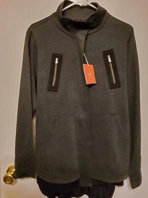 NUEVO CON ETIQUETAS Chaqueta Cabi Love Carol Collection Gris Negro Forrada Malla Trasera Cremallera Hebilla Talla M Foto 1 de 4