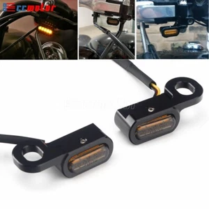 E4 LED Mini Motorcycle Turn Signals Indicators Lights For Harley Touring Softail - Picture 1 of 8
