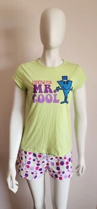 Little Miss Ladies Looking For Mr Cool Green Printed 2 Piece Pyjama Set Size 12 - Picture 1 of 6