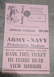 1963 USA Army v Navy gioco calcio pass parcheggio originale stadio Philadelphia - Foto 1 di 3