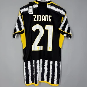 NWT JUVENTUS ITALY 2023 2024 HOME FOOTBALL SHIRT JERSEY #21 ZIDANE LEGEND - Picture 1 of 9