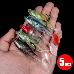 5er Pack Jigkopf Softköder Swimbait Kunststoffköder Swimbait für Barsch... - Bild 1 von 7