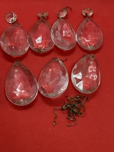 Glass Chandelier Crystals Teardrop Lot Plus Wires - Picture 1 of 3
